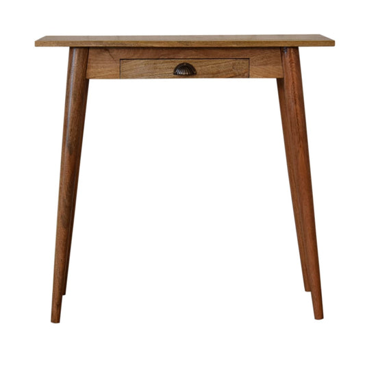 Heartwoodco LLC Nordic Mini Style Writing Desk - Solid Mango Wood Writing Table for Home Office
