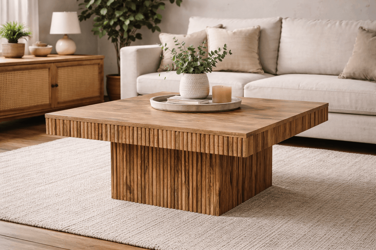 Mango Wood Coffee Tables: Why They’re Perfect for Modern Living Rooms with a stylish handcrafted design.
