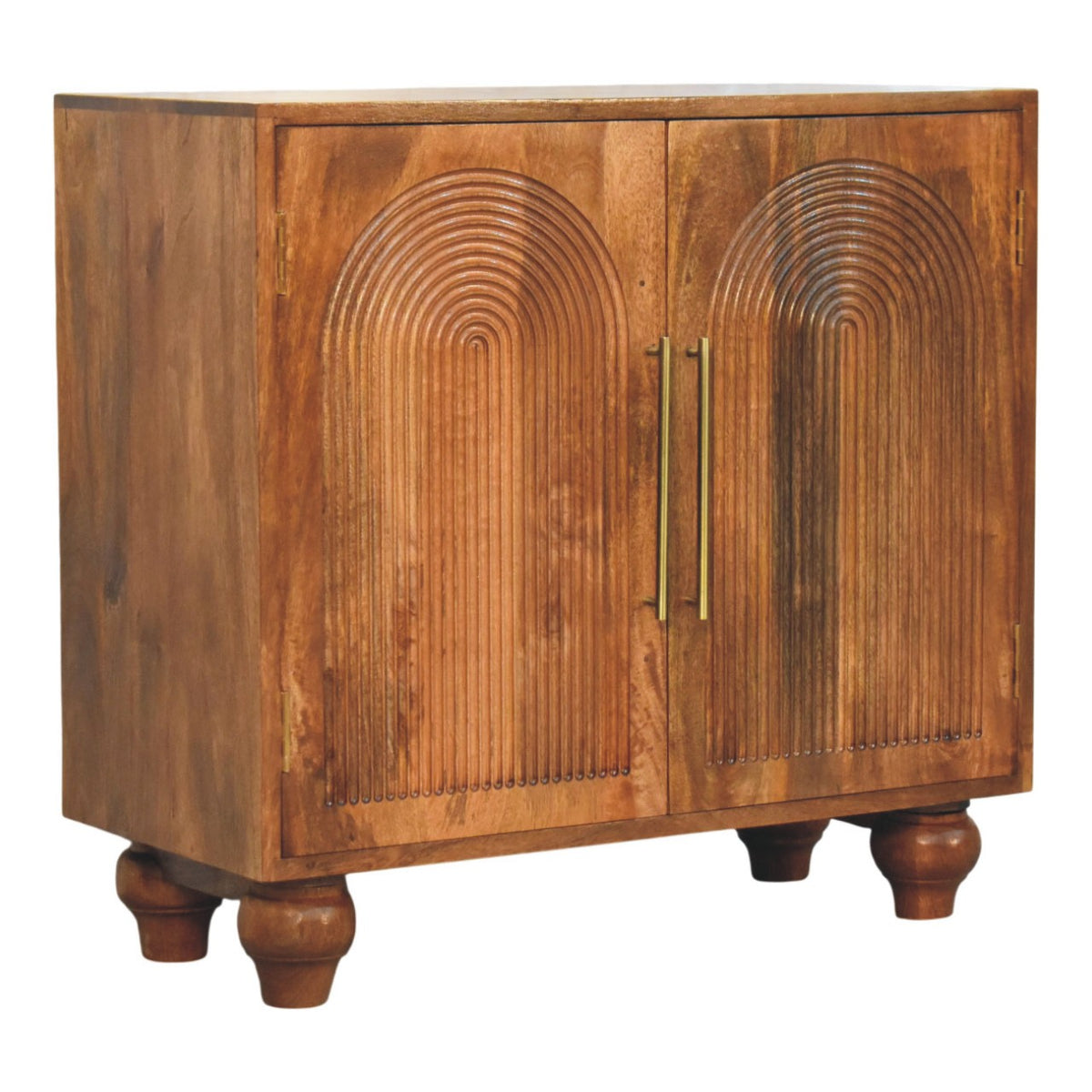 Arco Groove Sideboard - Solid Mango Wood Storage Cabinet