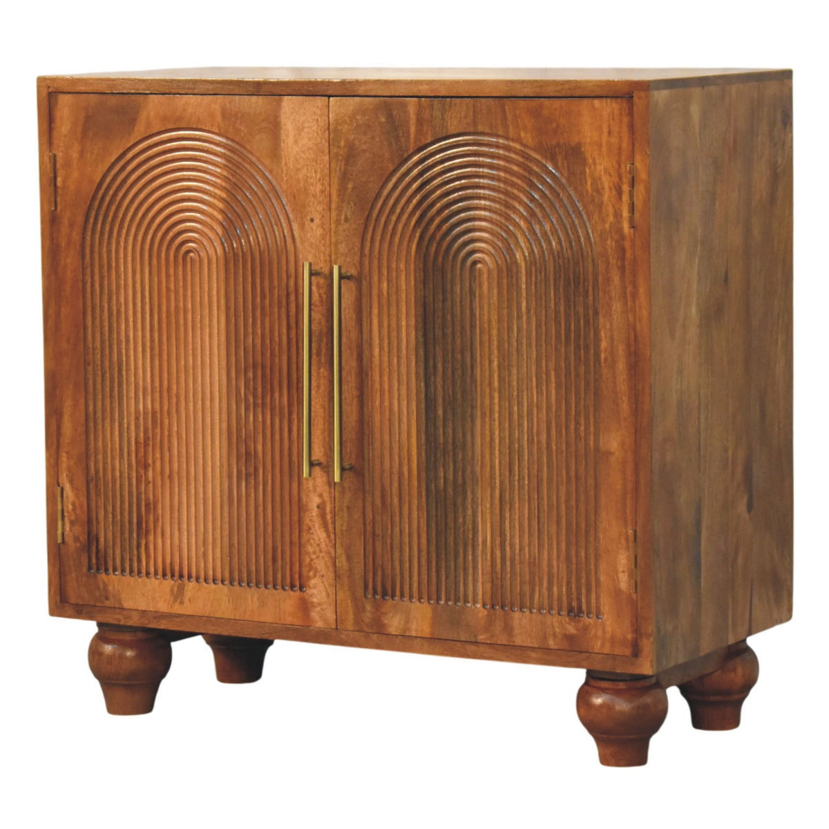 Arco Groove Sideboard - Solid Mango Wood Storage Cabinet
