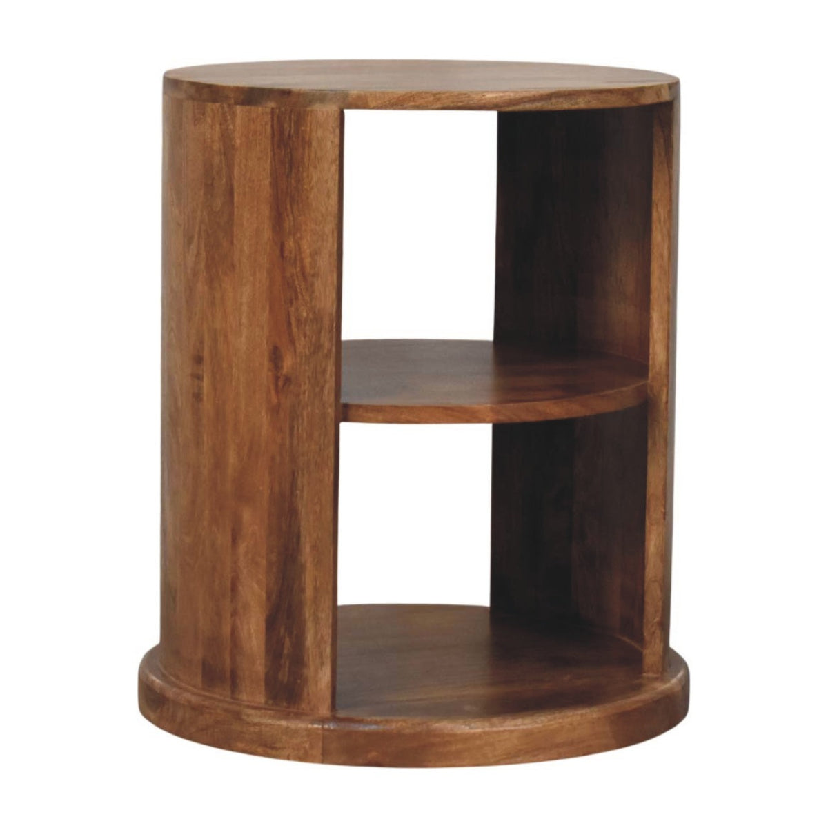 Ventura Open Round Side Table - Solid Mango Wood End Table