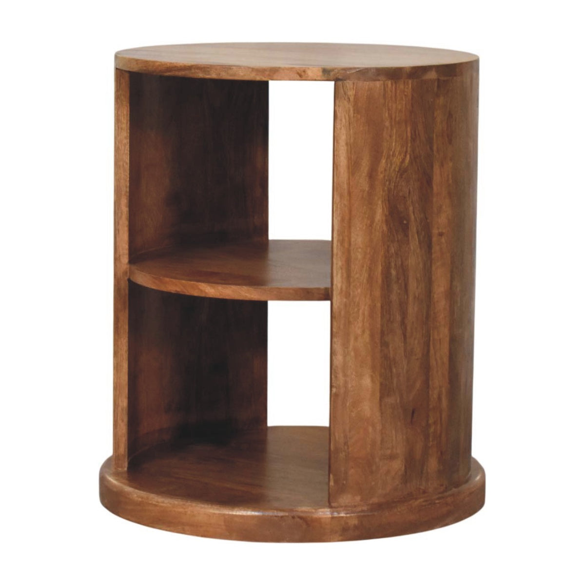Ventura Open Round Side Table - Solid Mango Wood End Table