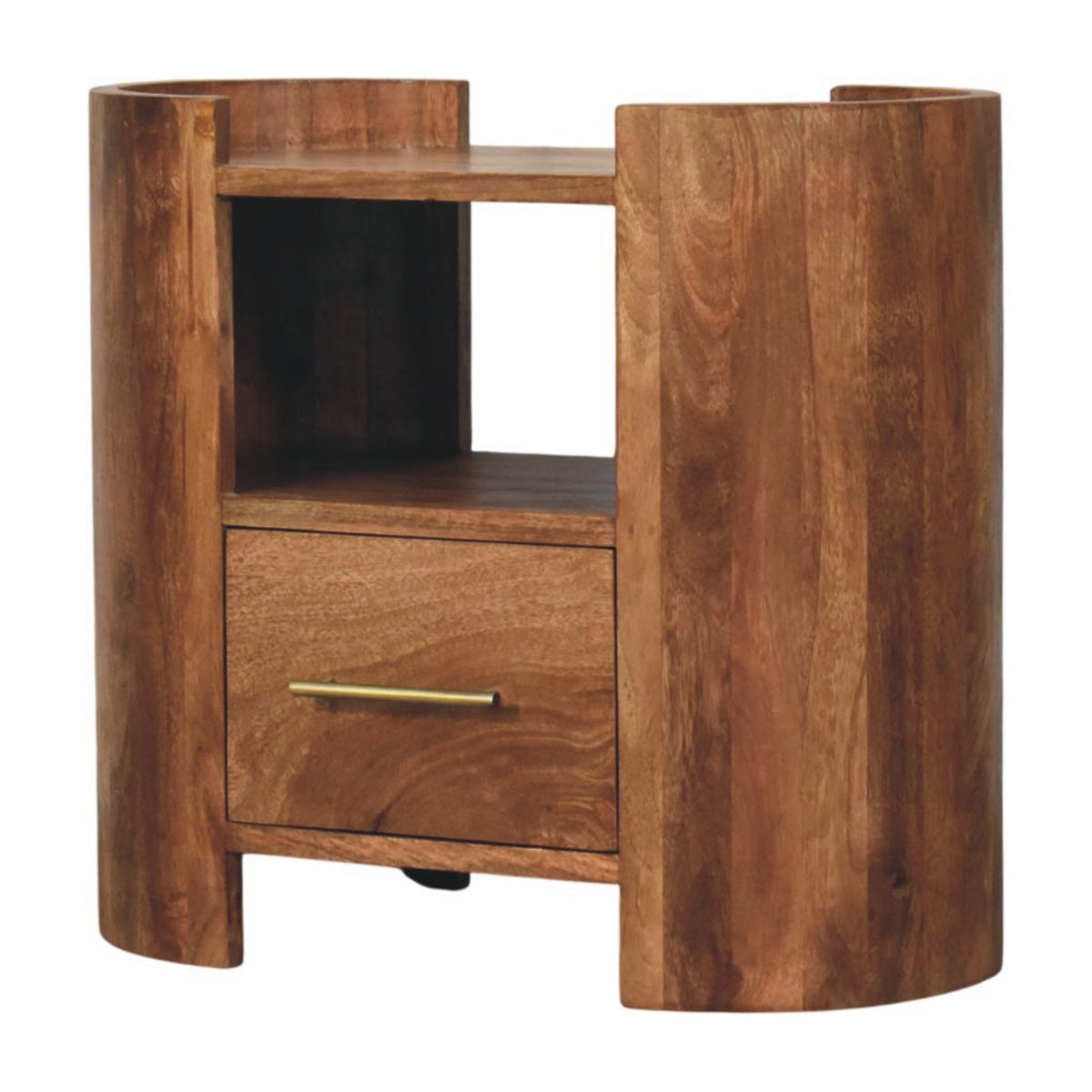 Valencia Sculpted Bedside Table - Solid Mango Wood Nightstand