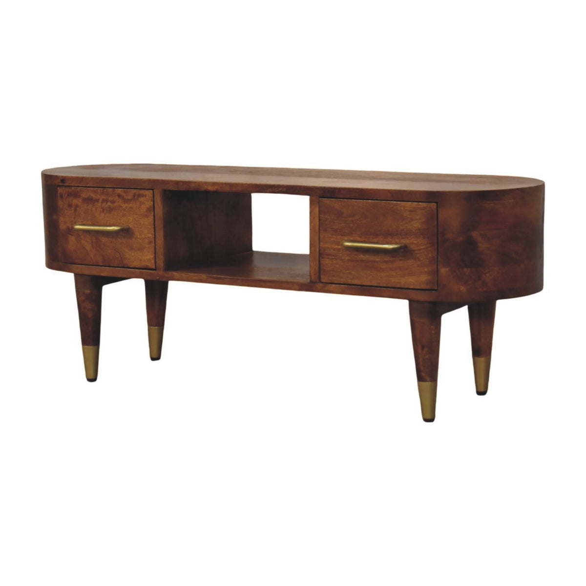 Valenza Media Unit - Solid Mango Wood TV Stand with Storage
