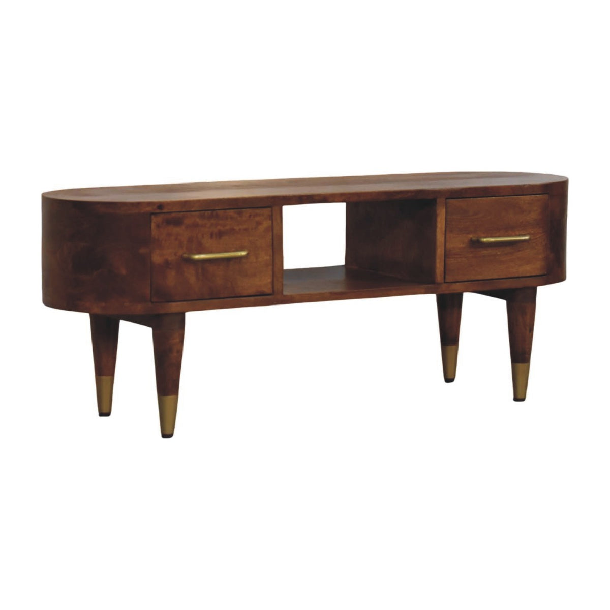 Valenza Media Unit - Solid Mango Wood TV Stand with Storage