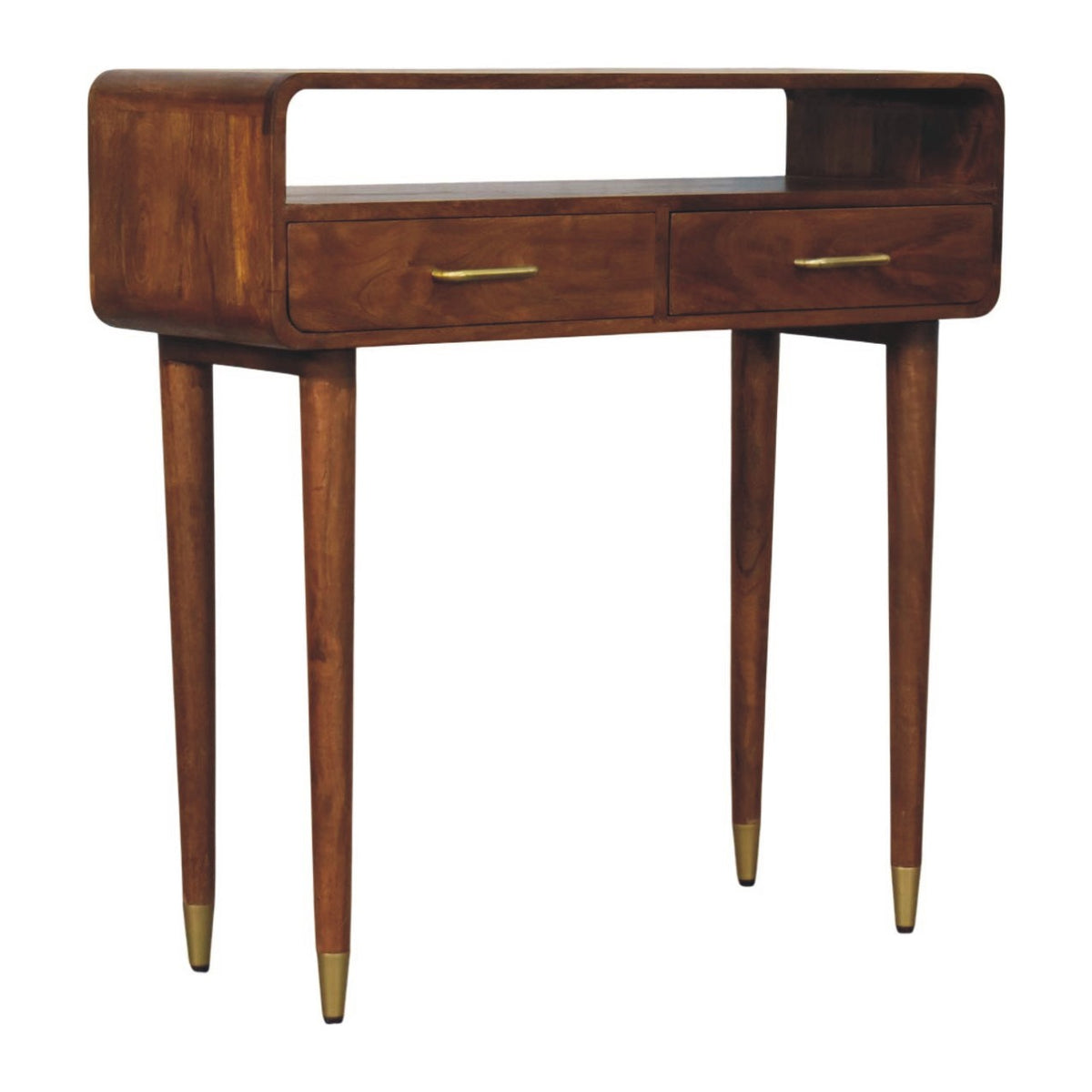 Valenza Curved Console Table - Solid Mango Wood Entryway Table