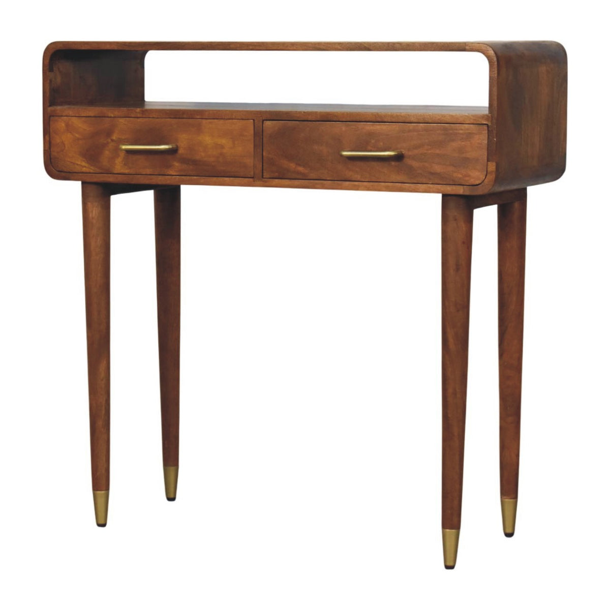 Valenza Curved Console Table - Solid Mango Wood Entryway Table