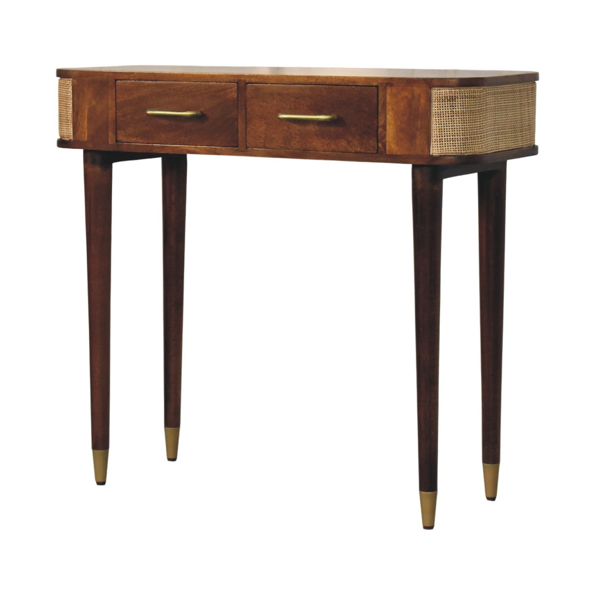 Belmont Cane Edge Console Table - Solid Mango Wood Entryway Table