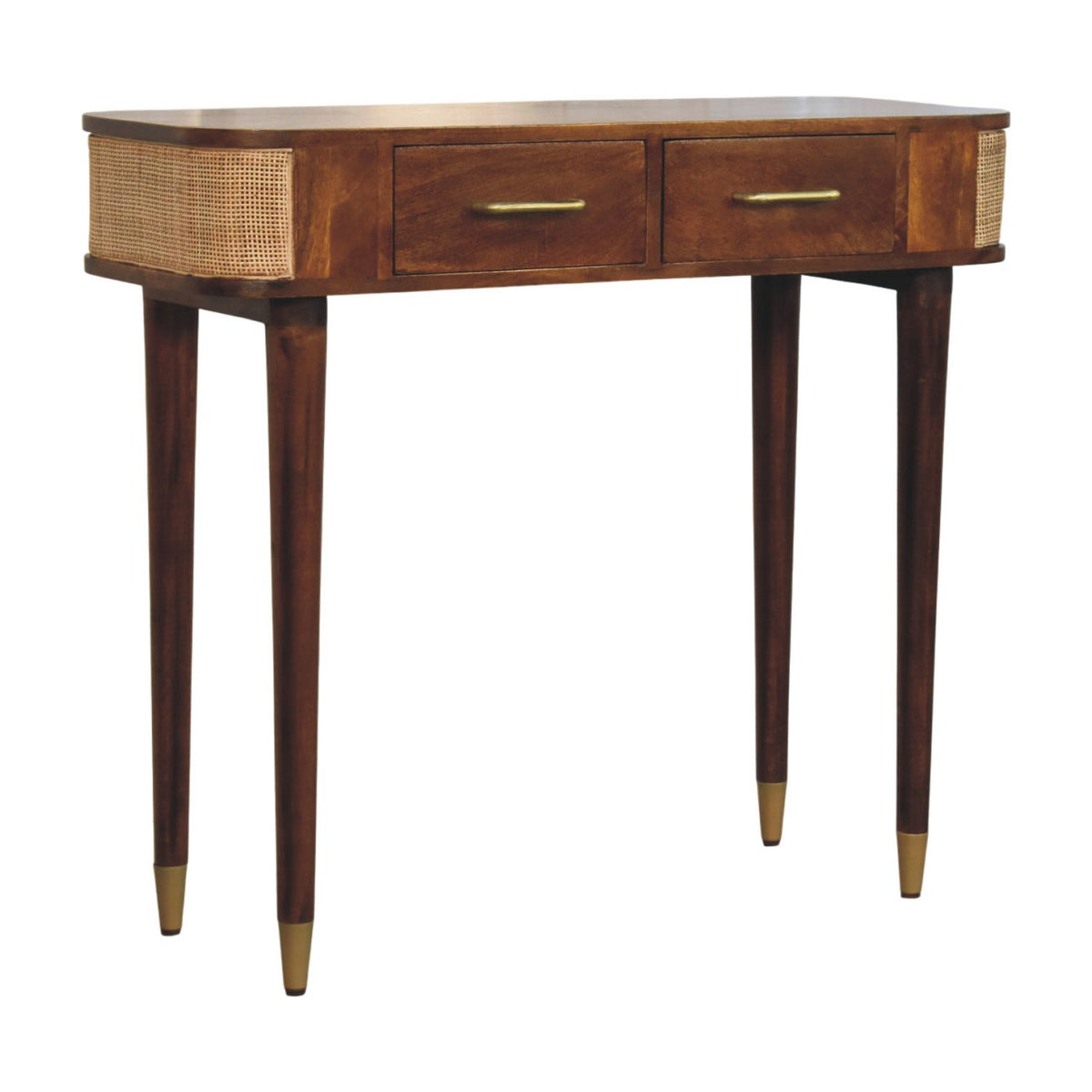 Belmont Cane Edge Console Table - Solid Mango Wood Entryway Table