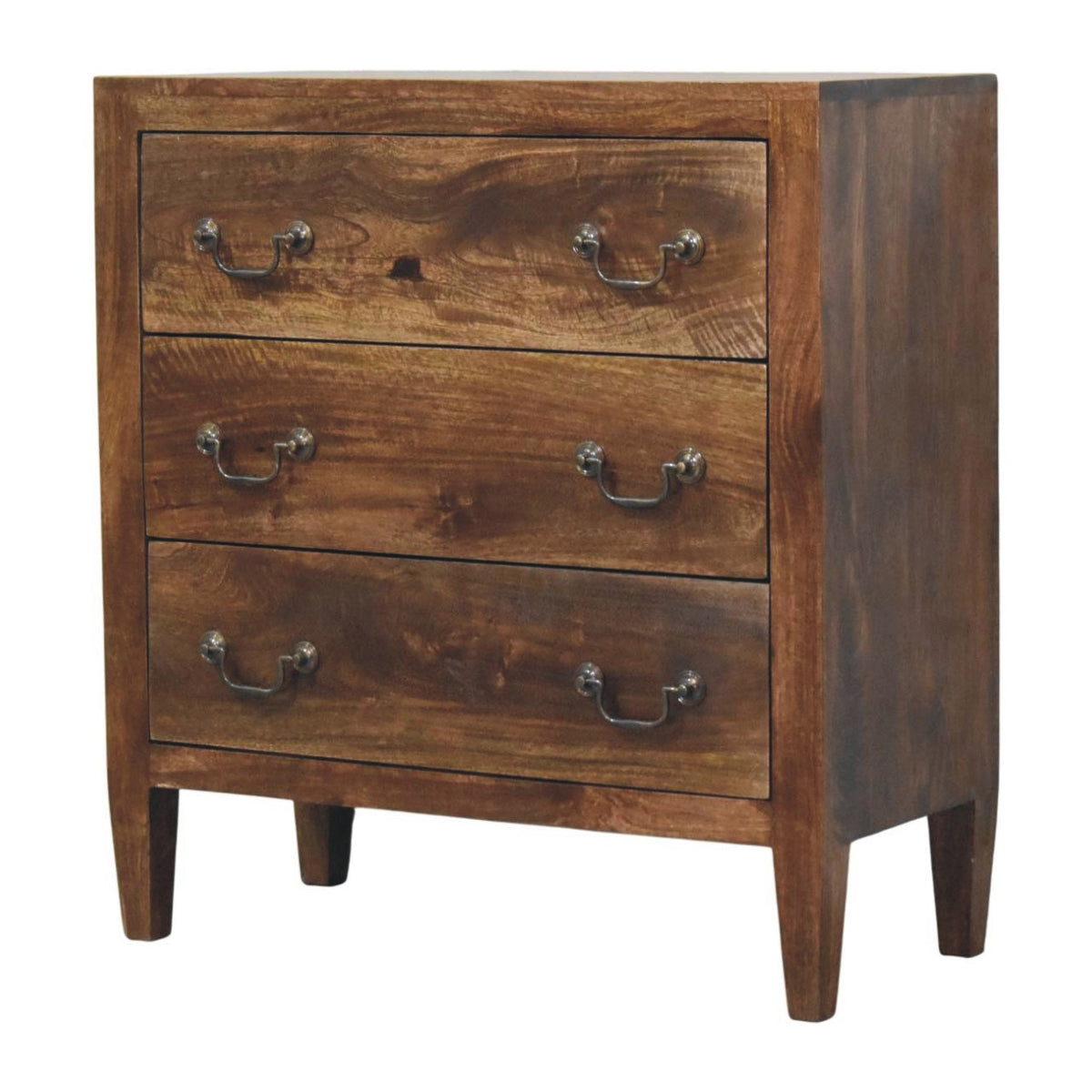 Compact Three Drawer Chest - Solid Mango Wood 3 Drawer Dresser