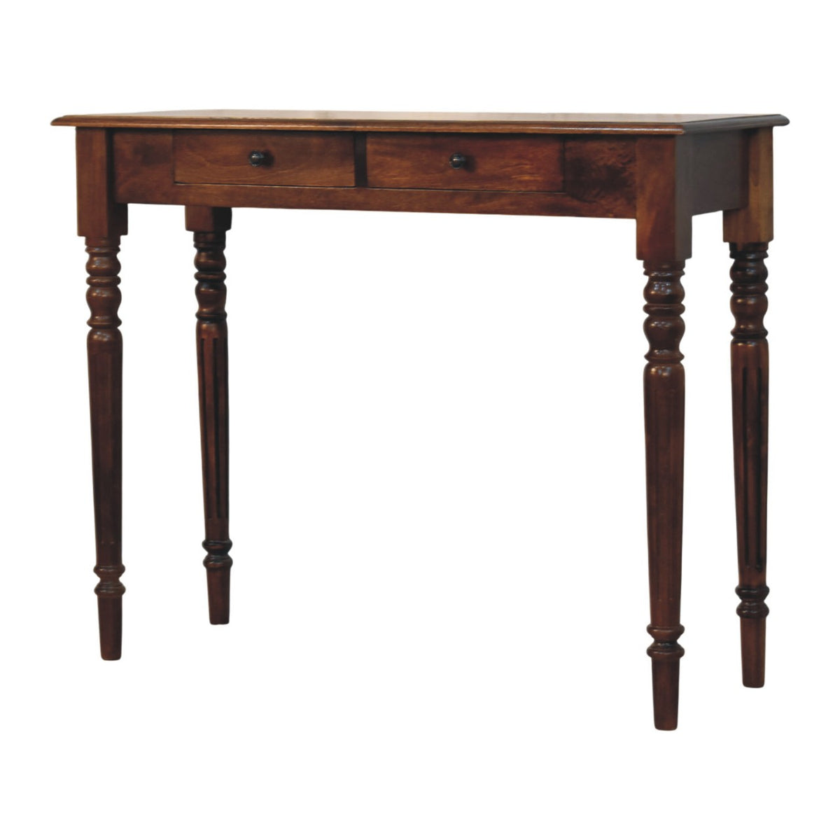 Heritage Turned-Leg Console Table - Solid Mango Wood Entryway Table