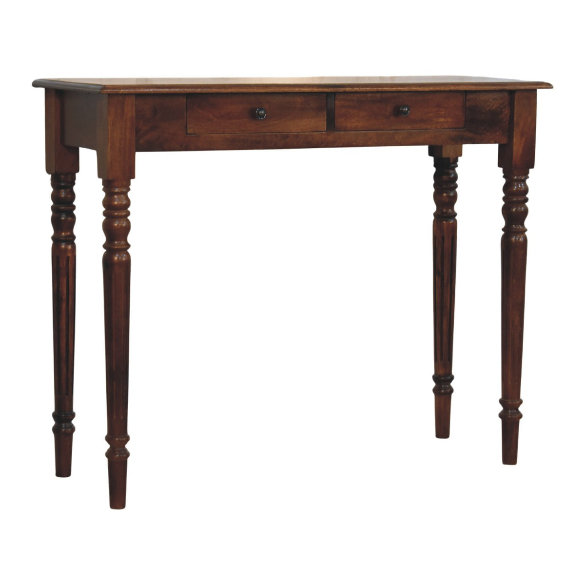 Heritage Turned-Leg Console Table - Solid Mango Wood Entryway Table