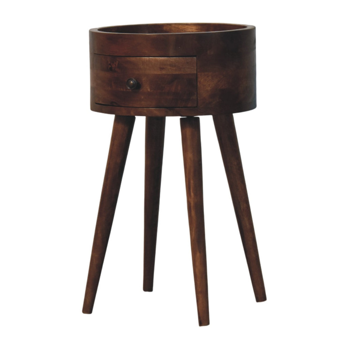 Roasted Almond Halo Bedside Table - Solid Mango Wood Nightstand