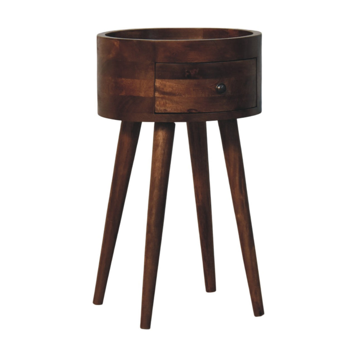 Roasted Almond Halo Bedside Table - Solid Mango Wood Nightstand