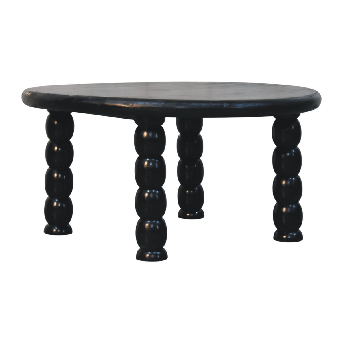 Spindle Eclipse Coffee Table - Solid Mango Wood Round Coffee Table