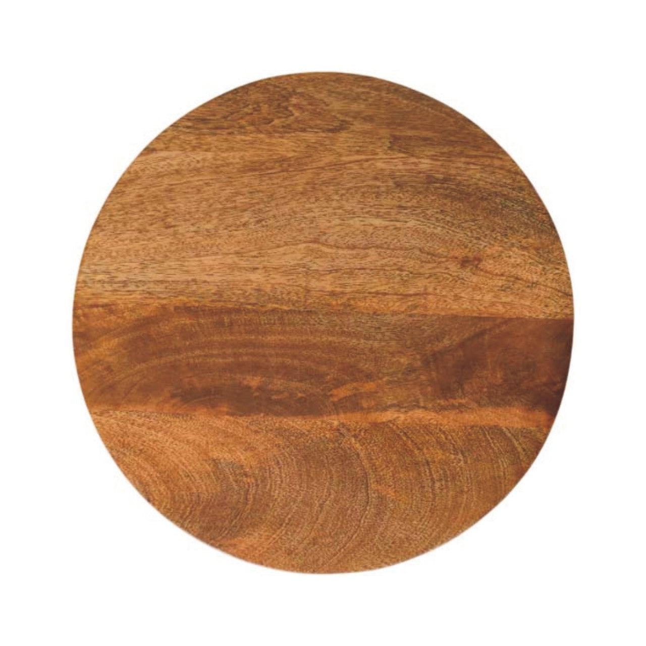 Amber Oak Round Side Table in Solid Mango Wood - product view 8 showing handcrafted solid mango wood side table