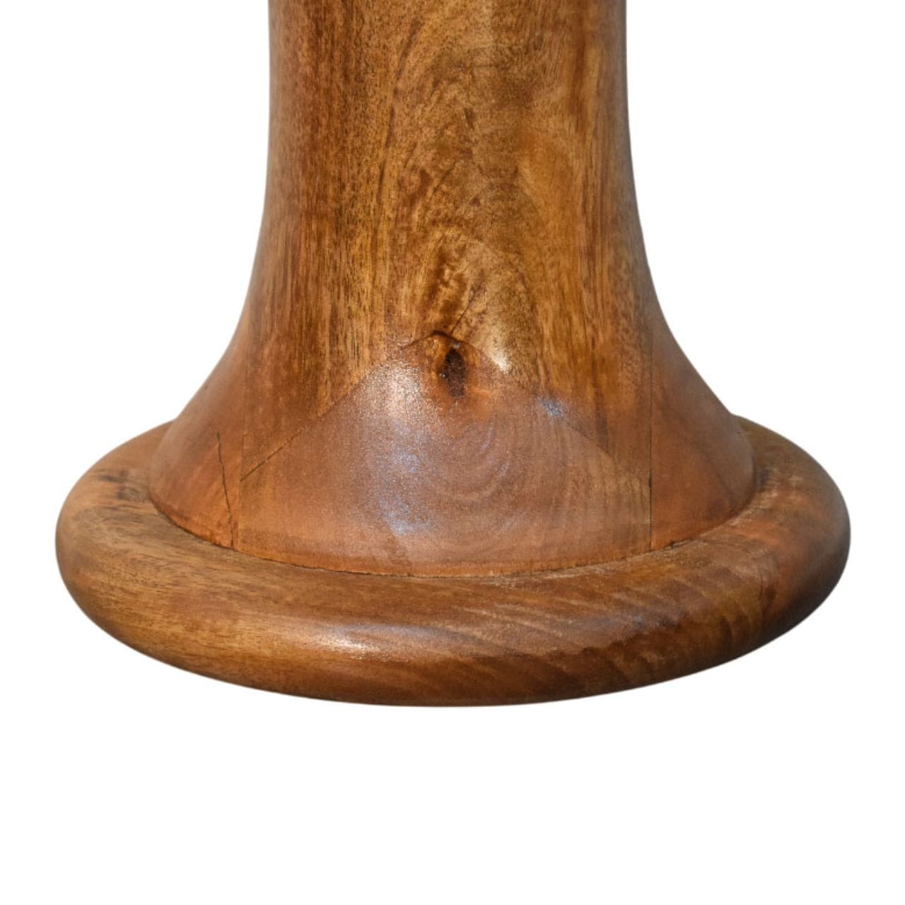 Amber Oak Pedestal Console Table in Solid Mango Wood - product view 6 showing handcrafted solid mango wood console table
