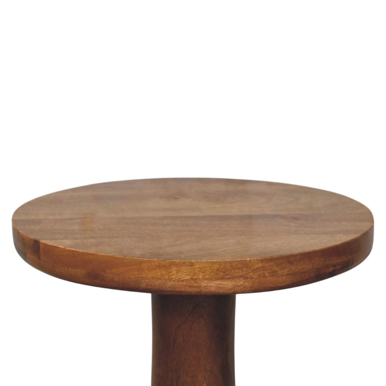 Amber Pedestal Side Table - Solid Mango Wood End table - product view 9 showing handcrafted solid mango wood side table