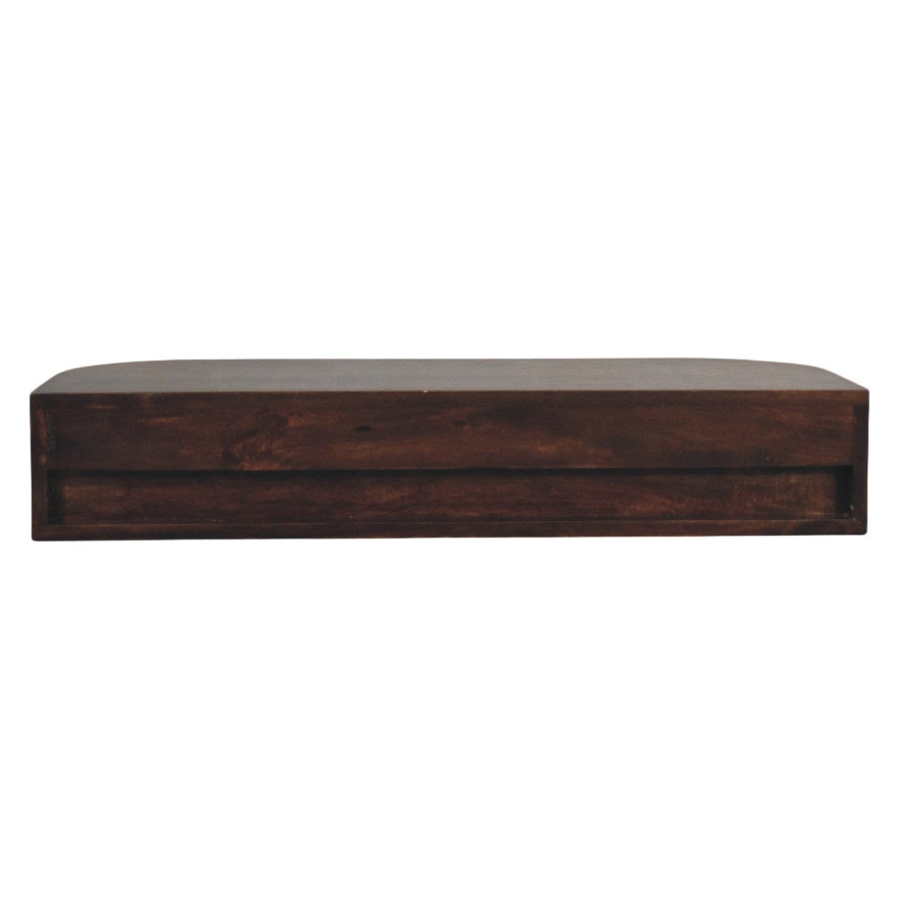Amber Oak Arc Wall-Mounted Console Table in Solid Mango Wood - product view 8 showing handcrafted solid mango wood...