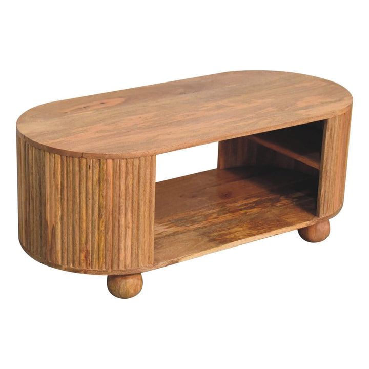 Ball Open Coffee Table - Solid Mango Wood Center Table for Living Room - product view 6 showing handcrafted solid mango...