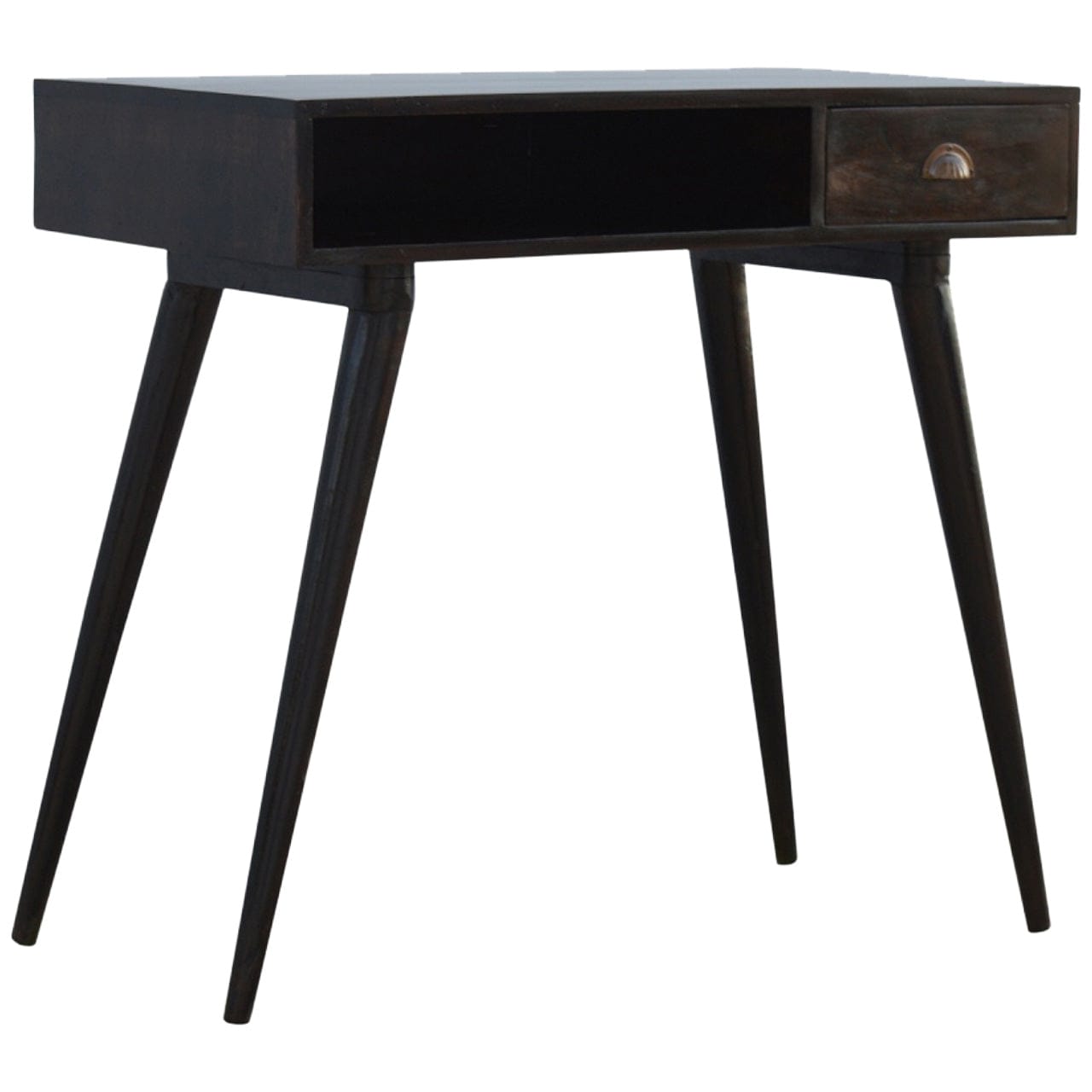 Walnut Open Shelf - Solid Mango Wood Wall Shelf for Living Room - main view showing handcrafted solid mango wood furniture