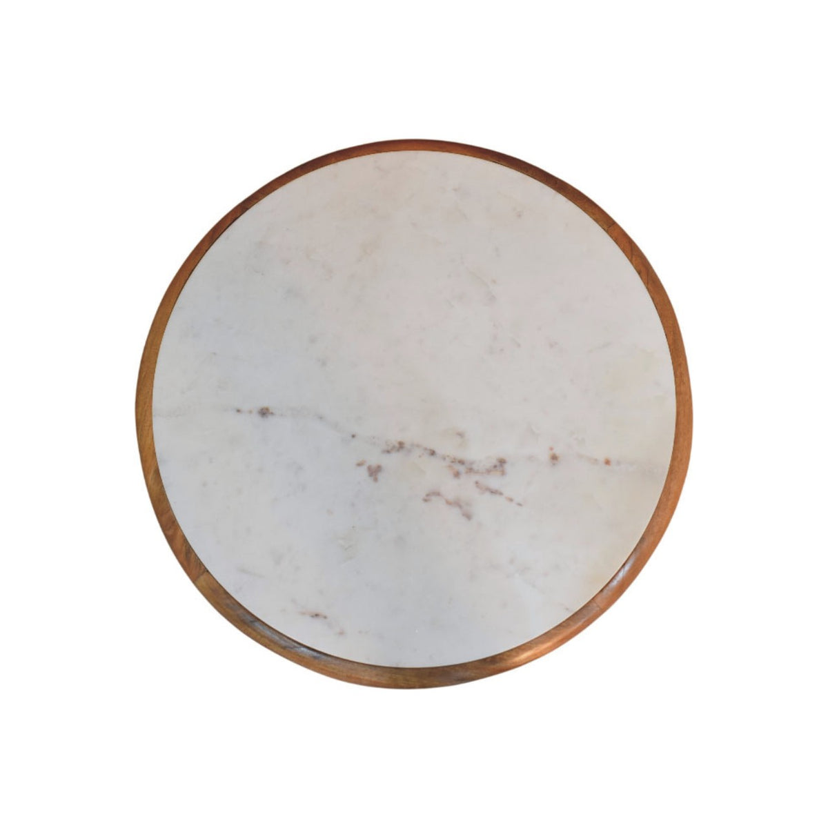 Oakish Bola Round Coffee Table in Solid Mango Wood - product view 5 showing handcrafted solid mango wood coffee table