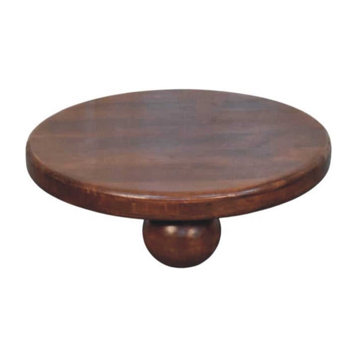 Winewood Oak Bola Coffee Table in Solid Mango Wood - main view showing handcrafted solid mango wood coffee table