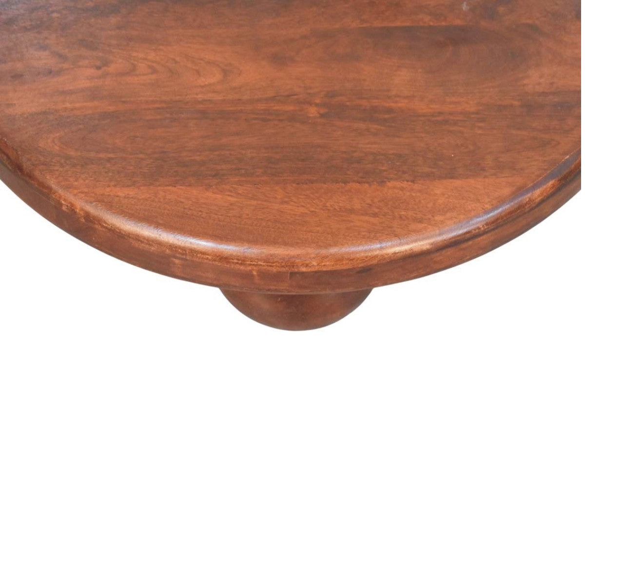 Winewood Oak Bola Coffee Table in Solid Mango Wood - product view 2 showing handcrafted solid mango wood coffee table