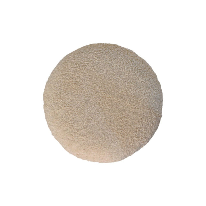 Boucle Accent Stool in Golden Teak Solid Mango Wood - product view 6 showing handcrafted solid mango wood stool