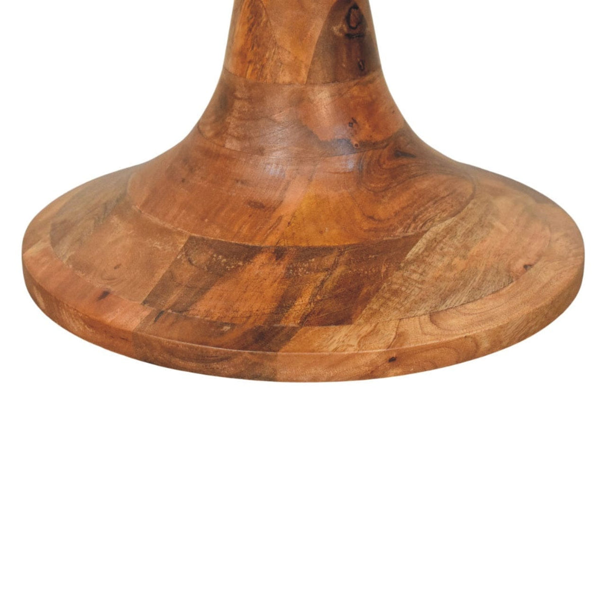 Boucle Accent Stool in Golden Teak Solid Mango Wood - product view 5 showing handcrafted solid mango wood stool