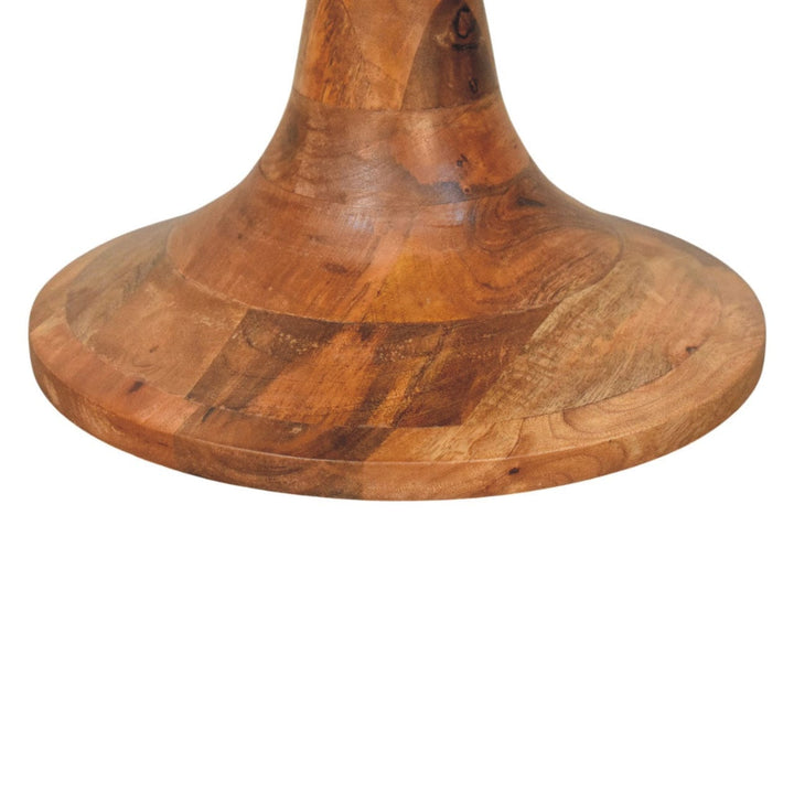 Boucle Accent Stool in Golden Teak Solid Mango Wood - product view 5 showing handcrafted solid mango wood stool