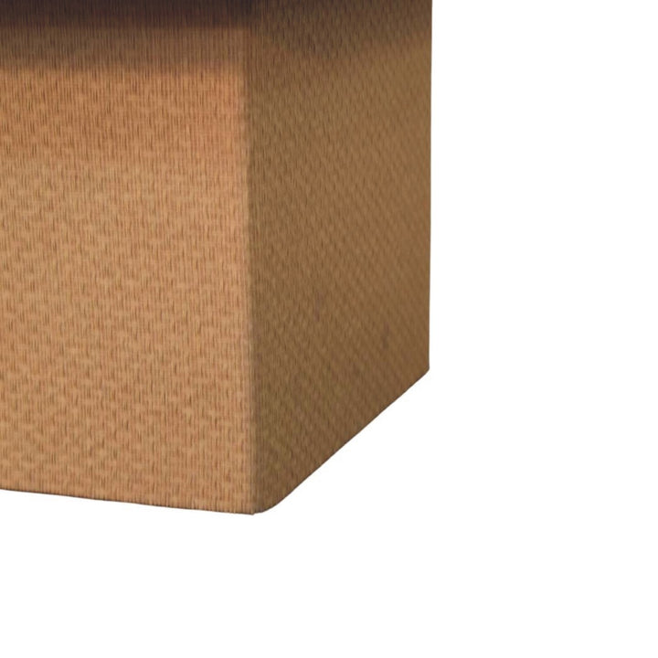 Oakish Marble Top Chatai Coffee Table in Solid Mango Wood - product view 7 showing handcrafted solid mango wood coffee table