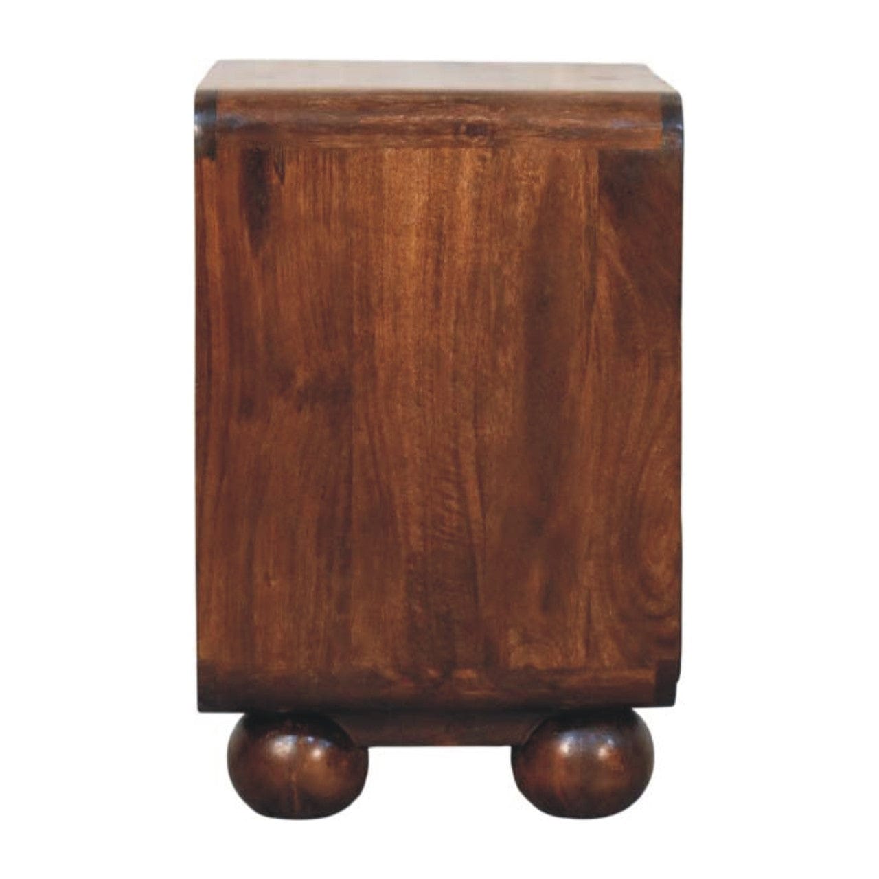 Rattan Front Bedside Table in California Walnut Tone - Solid Mango Wood Nightstand - product view 8 showing handcrafted...