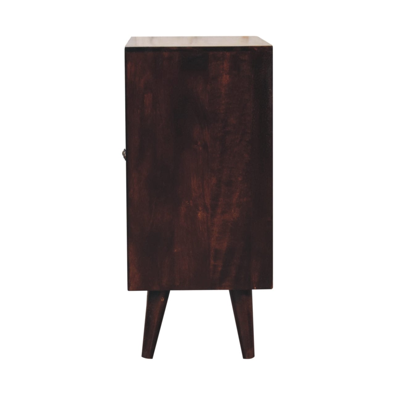 Carved Mini Light Walnut Sideboard - Solid Mango Wood Buffet Cabinet for Dining Room - product view 9 showing handcrafted...