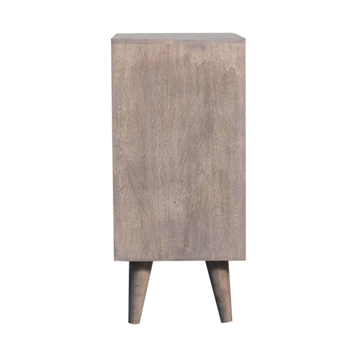 Carved Mini Solid Woodapple Stone Finish Sideboard - Solid Mango Wood Buffet Cabinet for Dining Room - product view 8...