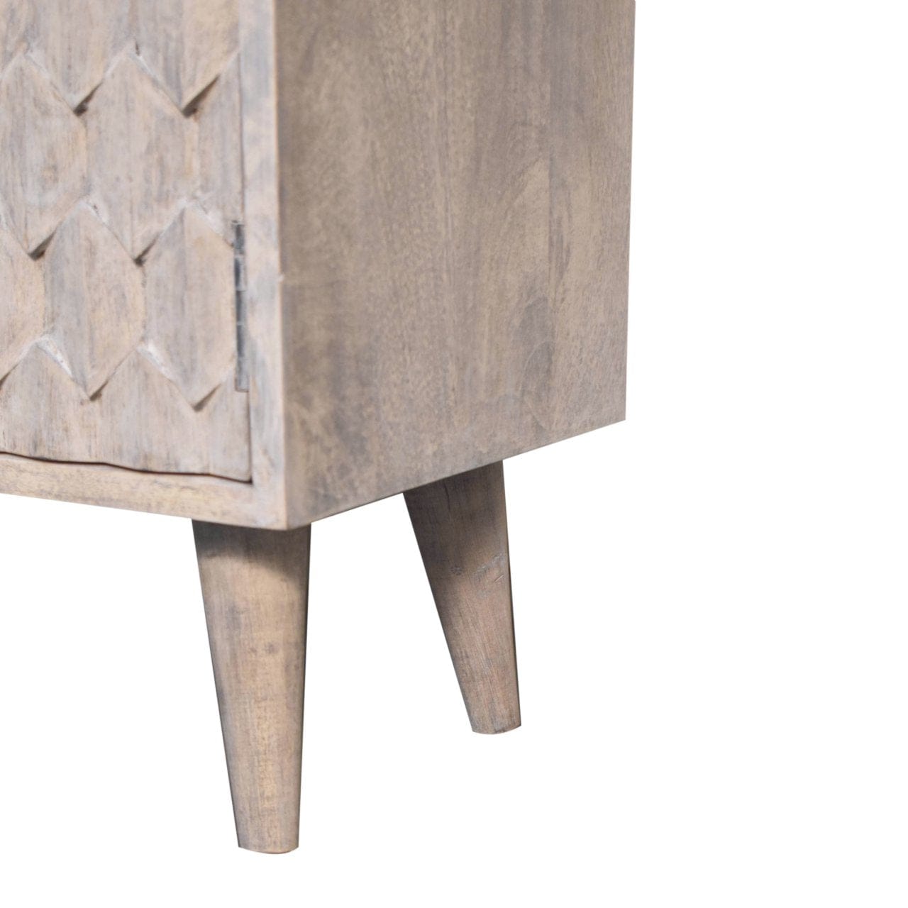 Carved Mini Solid Woodapple Stone Finish Sideboard - Solid Mango Wood Buffet Cabinet for Dining Room - product view 6...