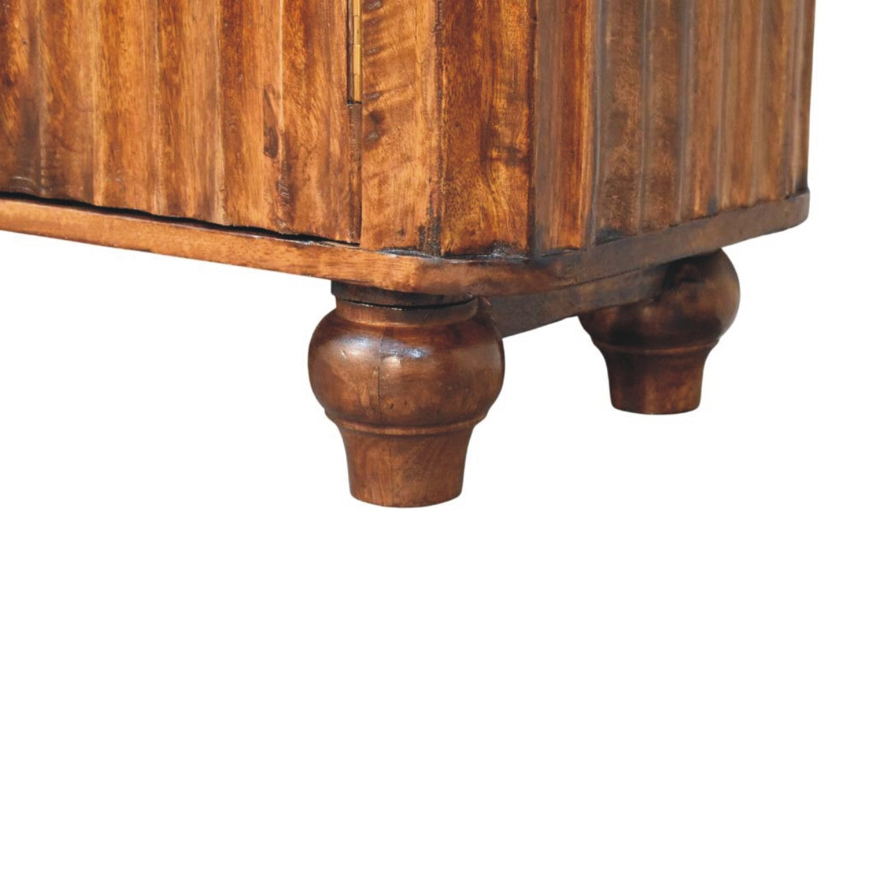 Chestnut Curve Sideboard in Solid Mango Wood - product view 6 showing handcrafted solid mango wood sideboard