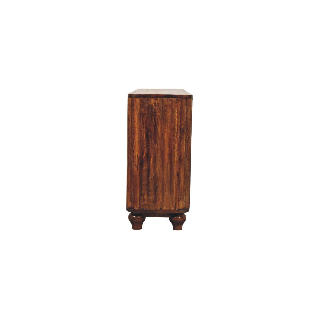 Chestnut Curve Sideboard in Solid Mango Wood - product view 7 showing handcrafted solid mango wood sideboard