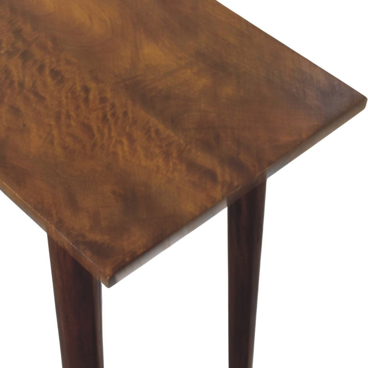 Chestnut Nordic Writing Desk in Solid Mango Wood - product view 4 showing handcrafted solid mango wood dresser