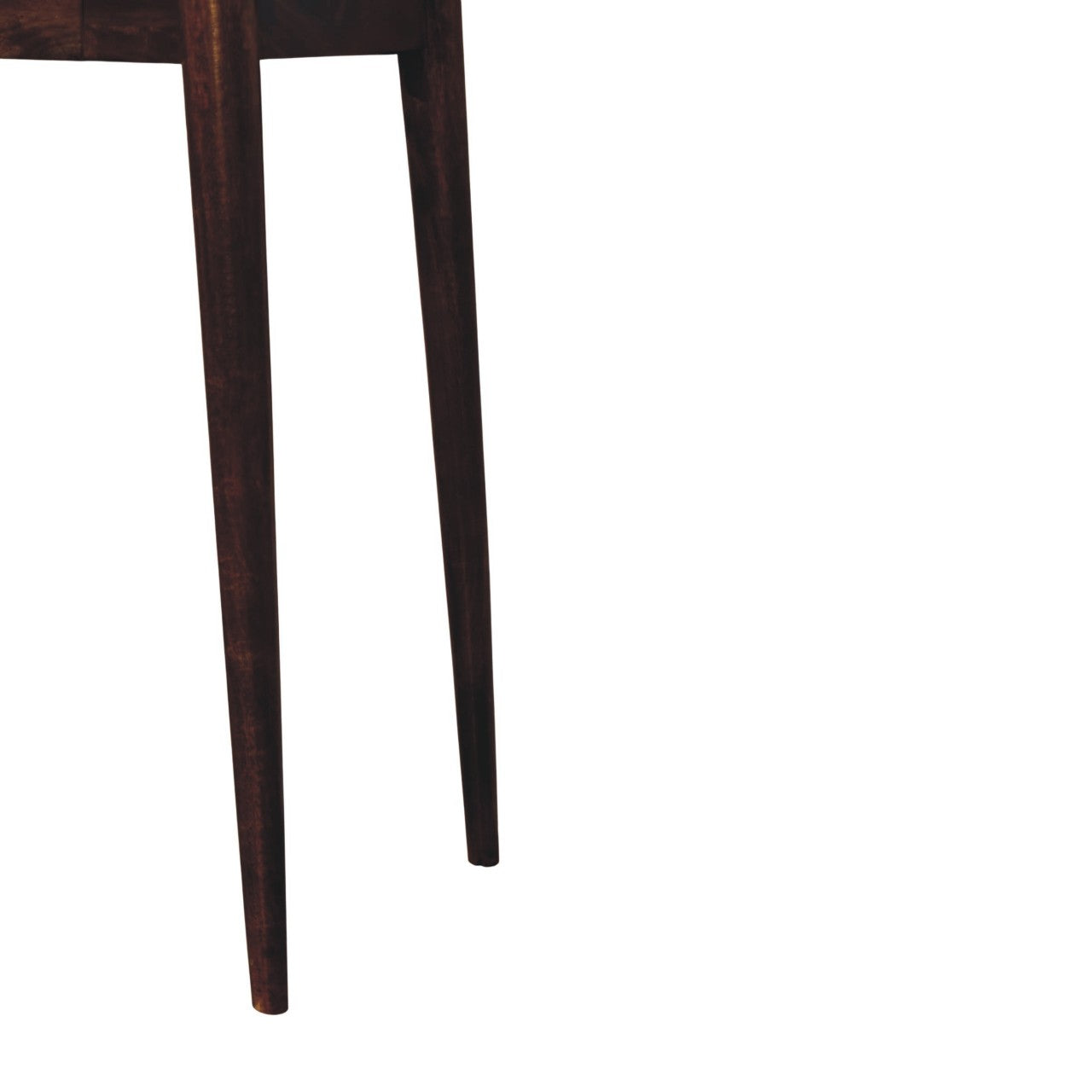 Chestnut Nordic Writing Desk in Solid Mango Wood - product view 6 showing handcrafted solid mango wood dresser