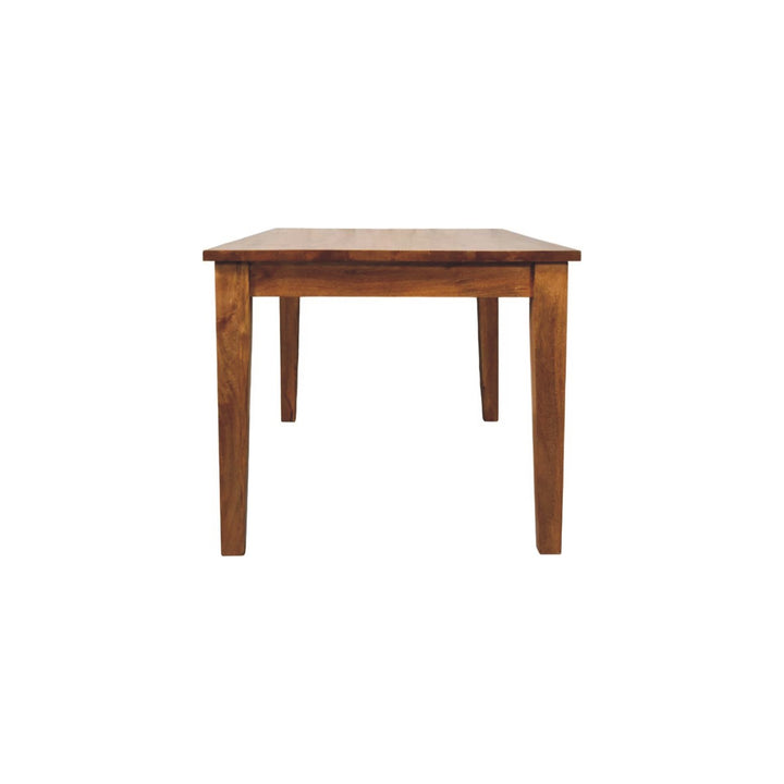 Classic Golden Teak Rectangular Dining Table in Solid Mango Wood - product view 6 showing handcrafted solid mango wood...