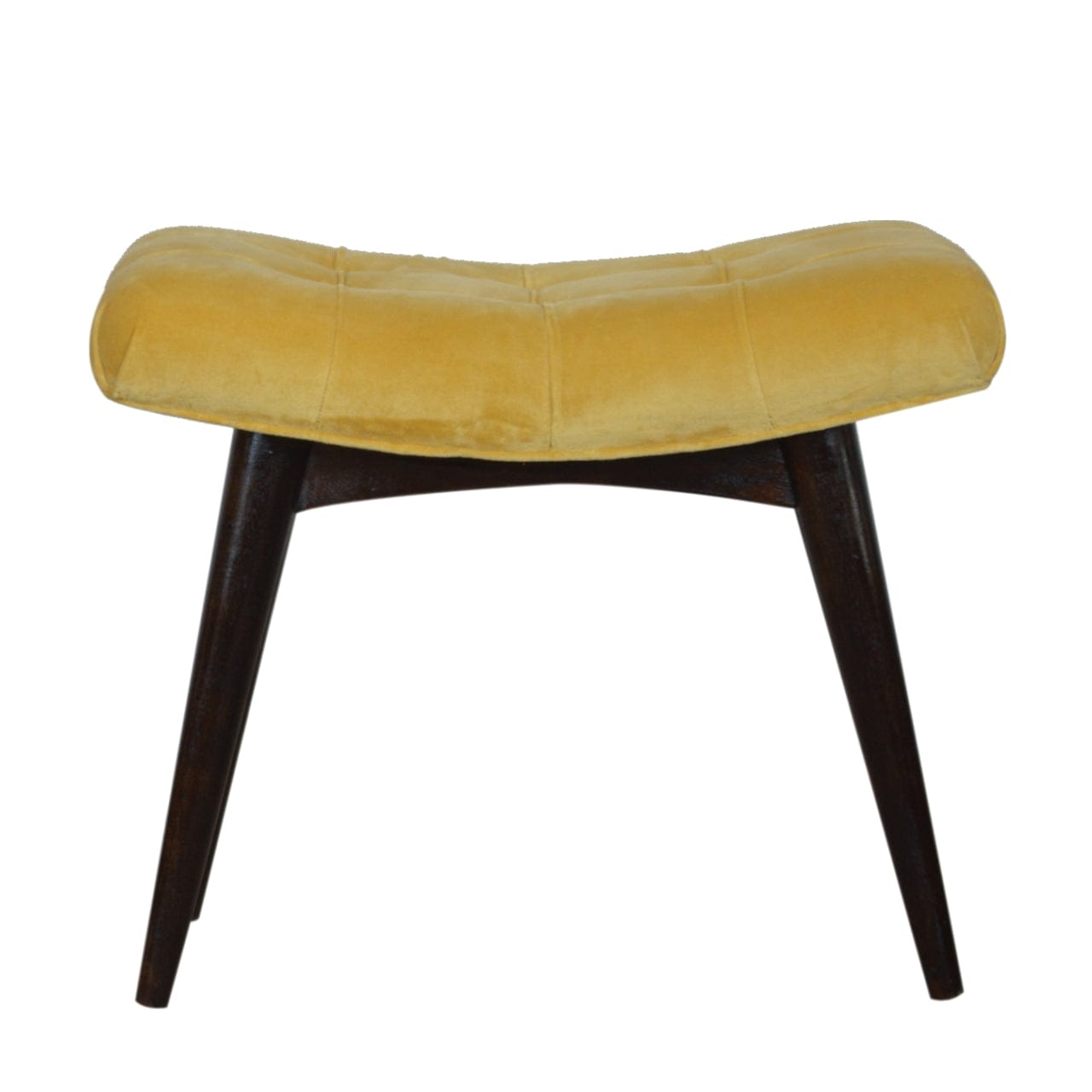 Cotton Velvet Bench - Solid Mango Wood Seating Furniture for Entryway - product view 2 showing handcrafted solid mango...