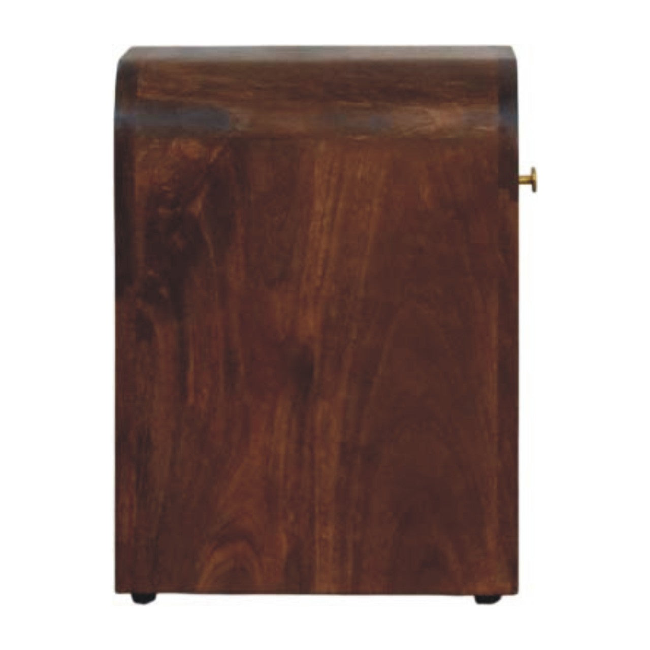 Roasted Almond Curved Bedside Table in Solid Mango Wood - product view 8 showing handcrafted solid mango wood nightstand