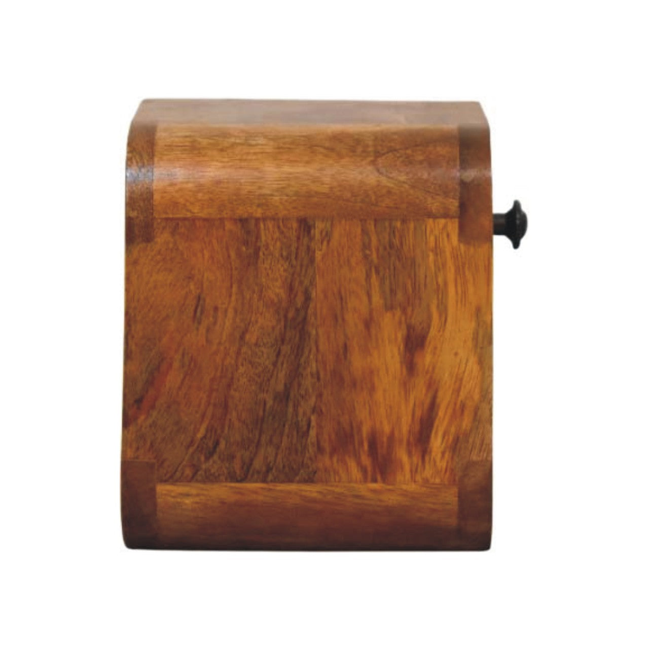 Amber Oak Curved Wall-Mounted Bedside Table - product view 7 showing handcrafted solid wood nightstand