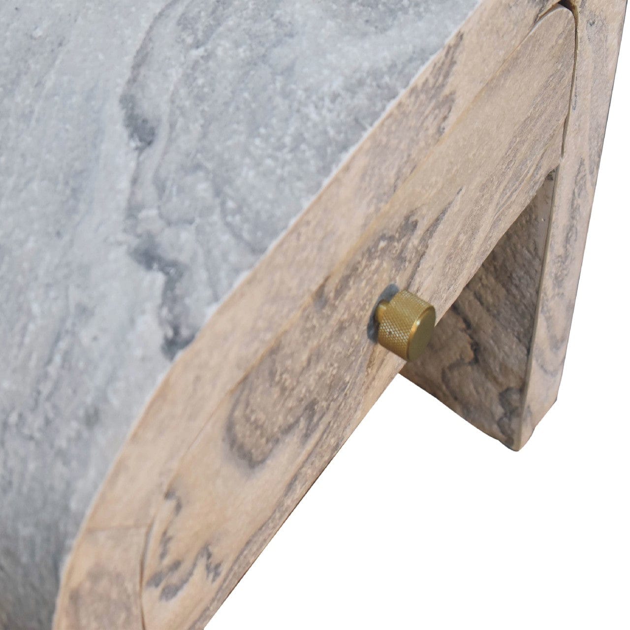 Nouveau Nightstand - Solid Mango Wood Bedside Table for Bedroom - product view 5 showing handcrafted solid mango wood...