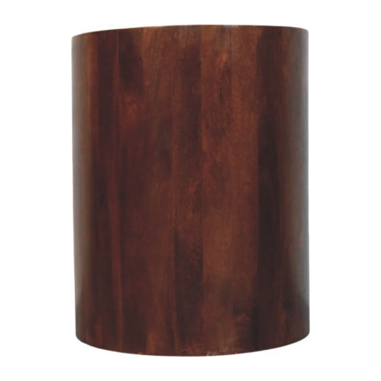 Winewood Round Side Cabinet in Solid Mango Wood - product view 8 showing handcrafted solid mango wood cabinet
