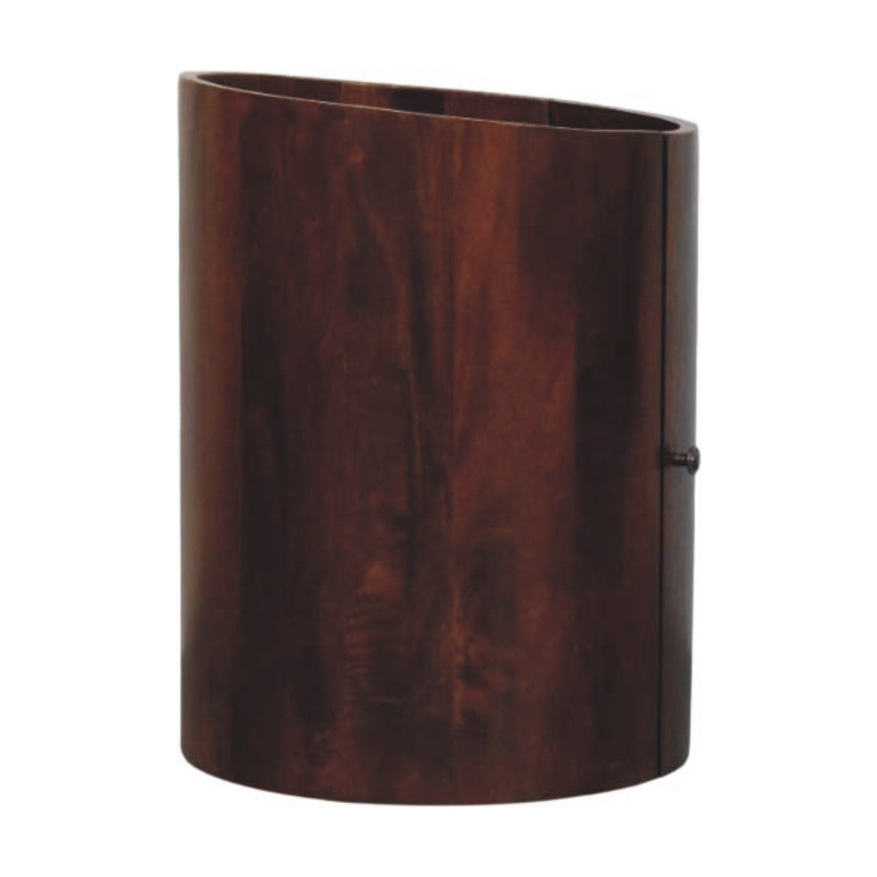 Winewood Round Side Cabinet in Solid Mango Wood - main view showing handcrafted solid mango wood cabinet