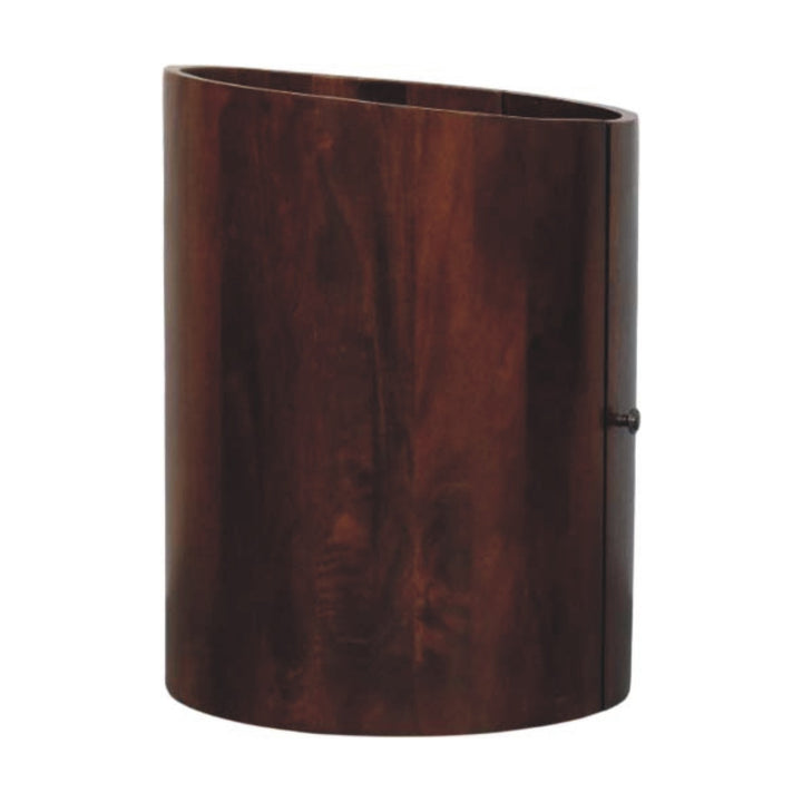 Winewood Round Side Cabinet in Solid Mango Wood - main view showing handcrafted solid mango wood cabinet