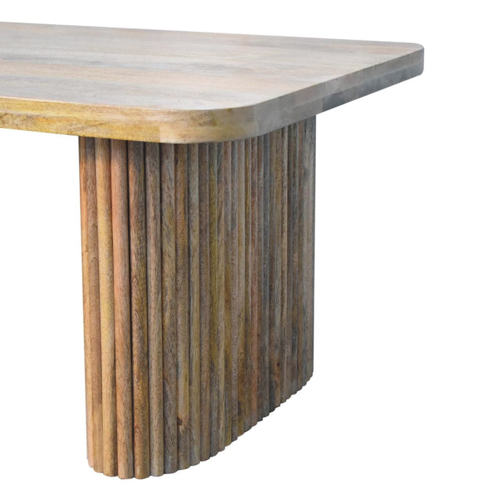Farmhouse Soba Bench - Solid Mango Wood Seating Furniture for Entryway - product view 8 showing handcrafted solid mango...