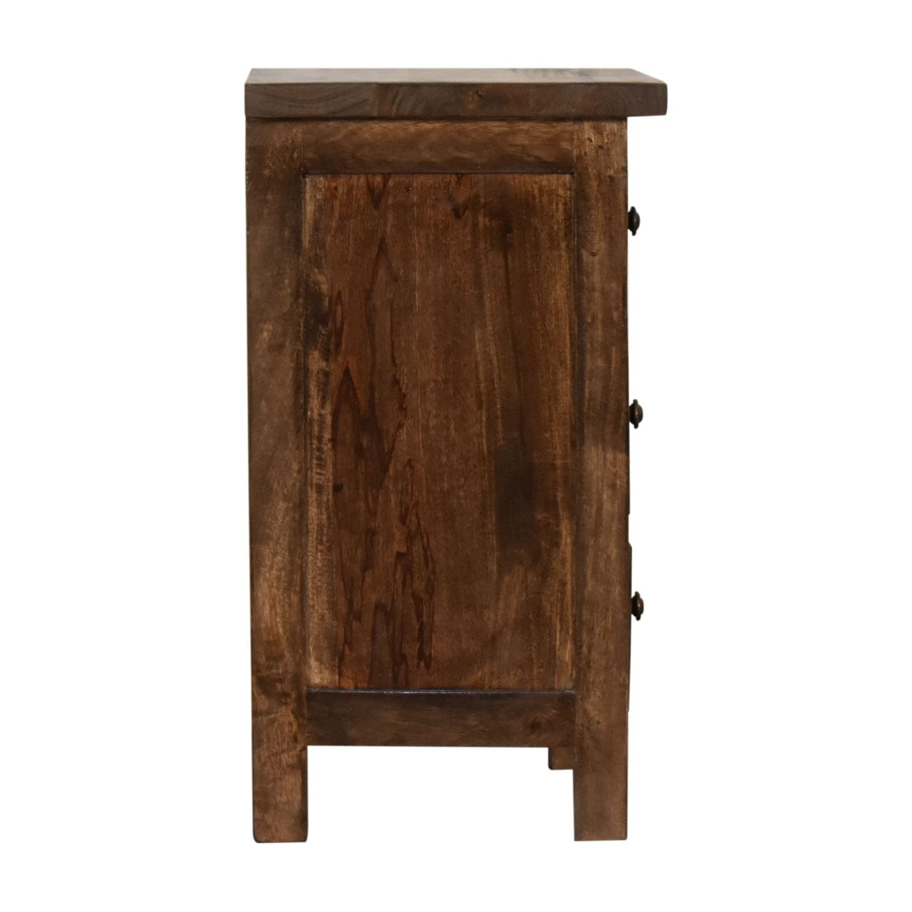 Farmhouse Mini Classic Grey Country Nightstand - Solid Mango Wood Bedside Table for Bedroom - product view 8 showing...